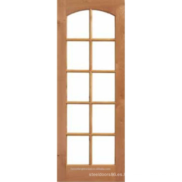 10 francés lite vidrio arqueado de madera superior de la puerta Interior